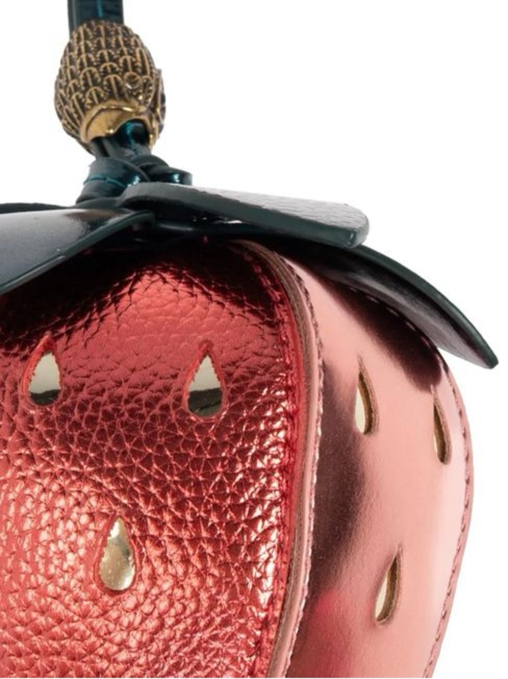 Kurt Geiger NWT Red Strawberry Leather Key & Bag Charm - Picture 6 of 6